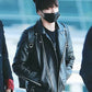 Women Biker - BTS Jungkook Black Motorcycle Leather Jacket — back view | Majestic Leather UK