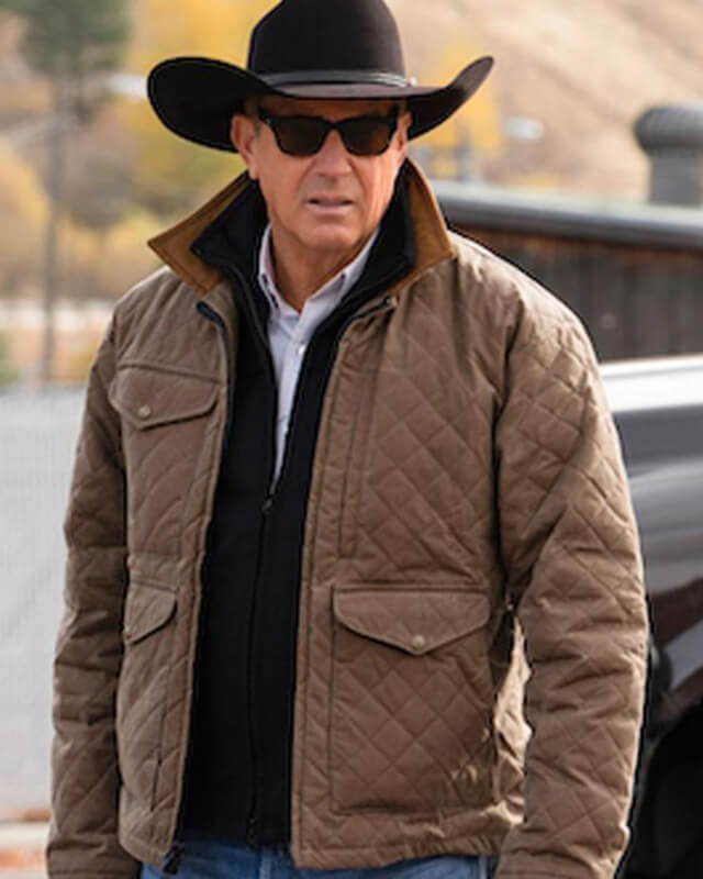 Yellowstone John Dutton Brown Jacket | Majestic Leather — back view | Majestic Leather UK