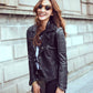 Women's - BTS Black Biker Real Leather Slim Fit Biker Jacket Majestic Leather