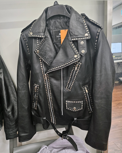 Women Biker - Blackpink Rose Apt Biker Leather Jacket — back view | Majestic Leather UK