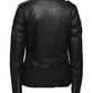 Women's - Damen Black Biker Real Leather Slim Fit Biker Jacket Majestic Leather