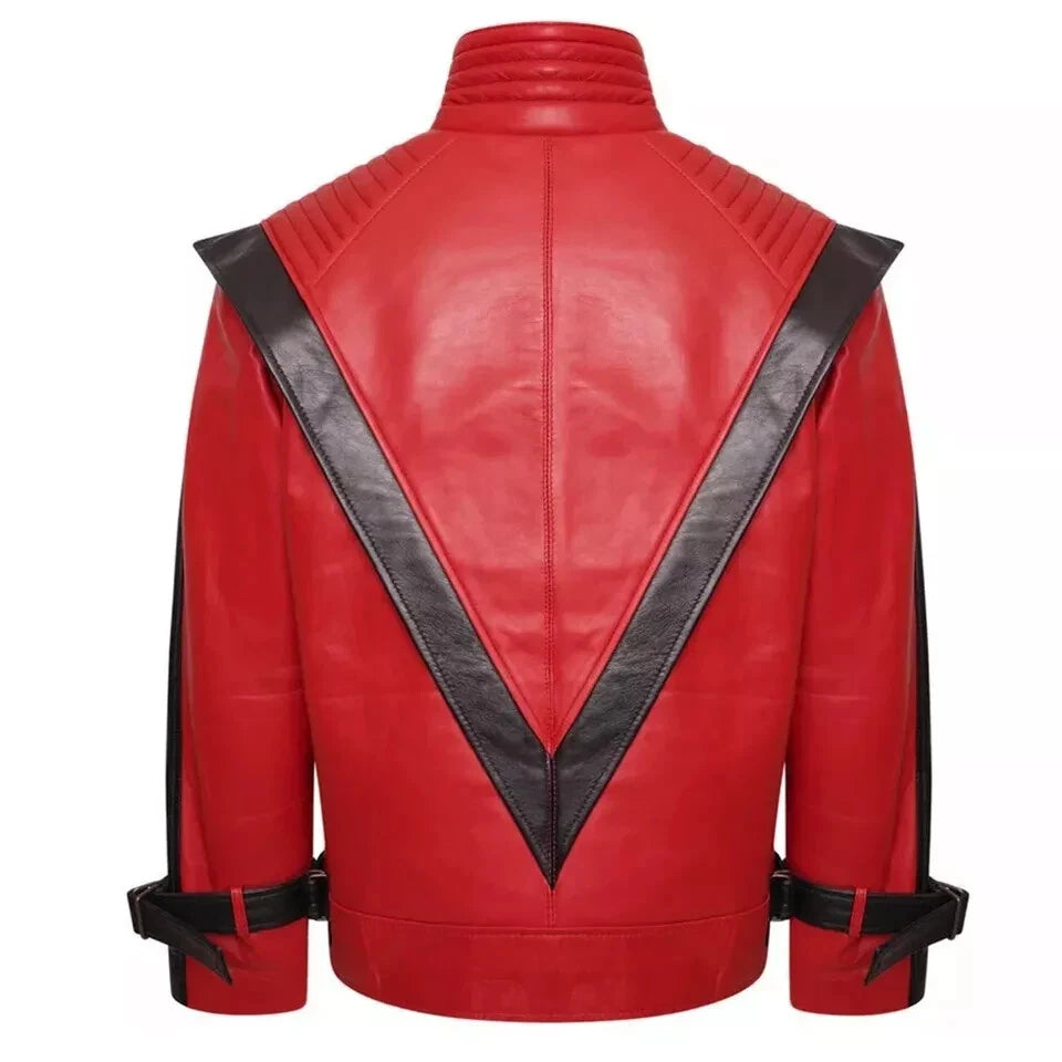 Men's Michael Jackson New Movie Thriller Red Biker | Majestic Leather Majestic Leather