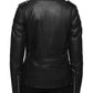 Women's - Damen Black Biker Real Leather Slim Fit Biker Jacket Majestic Leather