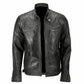 Men's Vintage Waxed Brown Leather Jacket | Majestic Leather — front view | Majestic Leather UK