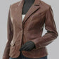 Brown Leather Blazer | Majestic Leather — side profile | Majestic Leather UK