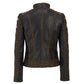 Woman Leather Jacket Distressed Brown | Majestic Leather — side profile | Majestic Leather UK