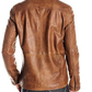 Majestic Leather - Mens Hot Genuine Real Leather Casual Tan Brown Shirt Majestic Leather