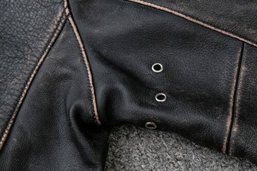 Men's Distressed Cowhide Leather Jacket Brown | Majestic Leather — side profile | Majestic Leather UK