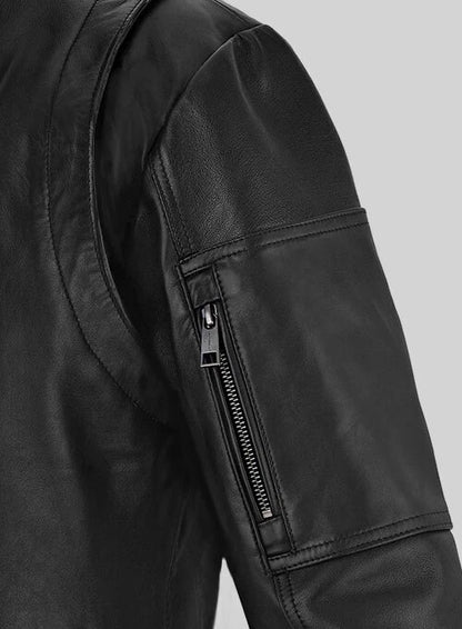 Men's Dwayne Johnson Black Leather Biker Jacket – | Majestic Leather Majestic Leather