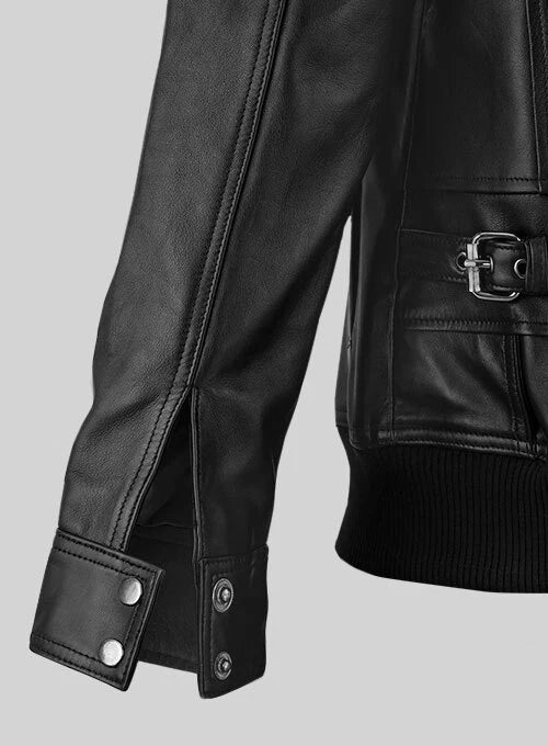Men's Dwayne Johnson Black Leather Biker Jacket – | Majestic Leather Majestic Leather
