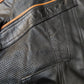 Women Biker - Star Trek Picard Jacket Raffi Musiker Cosplay Real Leather Tan Perforated Jacket — sleeve detail | Majestic Lea