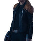 Women Biker - Star Trek Picard Jacket Raffi Musiker Cosplay Real Leather Tan Perforated Jacket — front view | Majestic Leathe