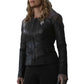 Women Biker - Star Trek Picard Jacket Seven of Nine Cosplay Jeri Ryan Real Leather Perforated Jacket — front view | Majestic 