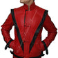 Michael Jackson Thriller Red Leather Jacket | Majestic Leather — side profile | Majestic Leather UK