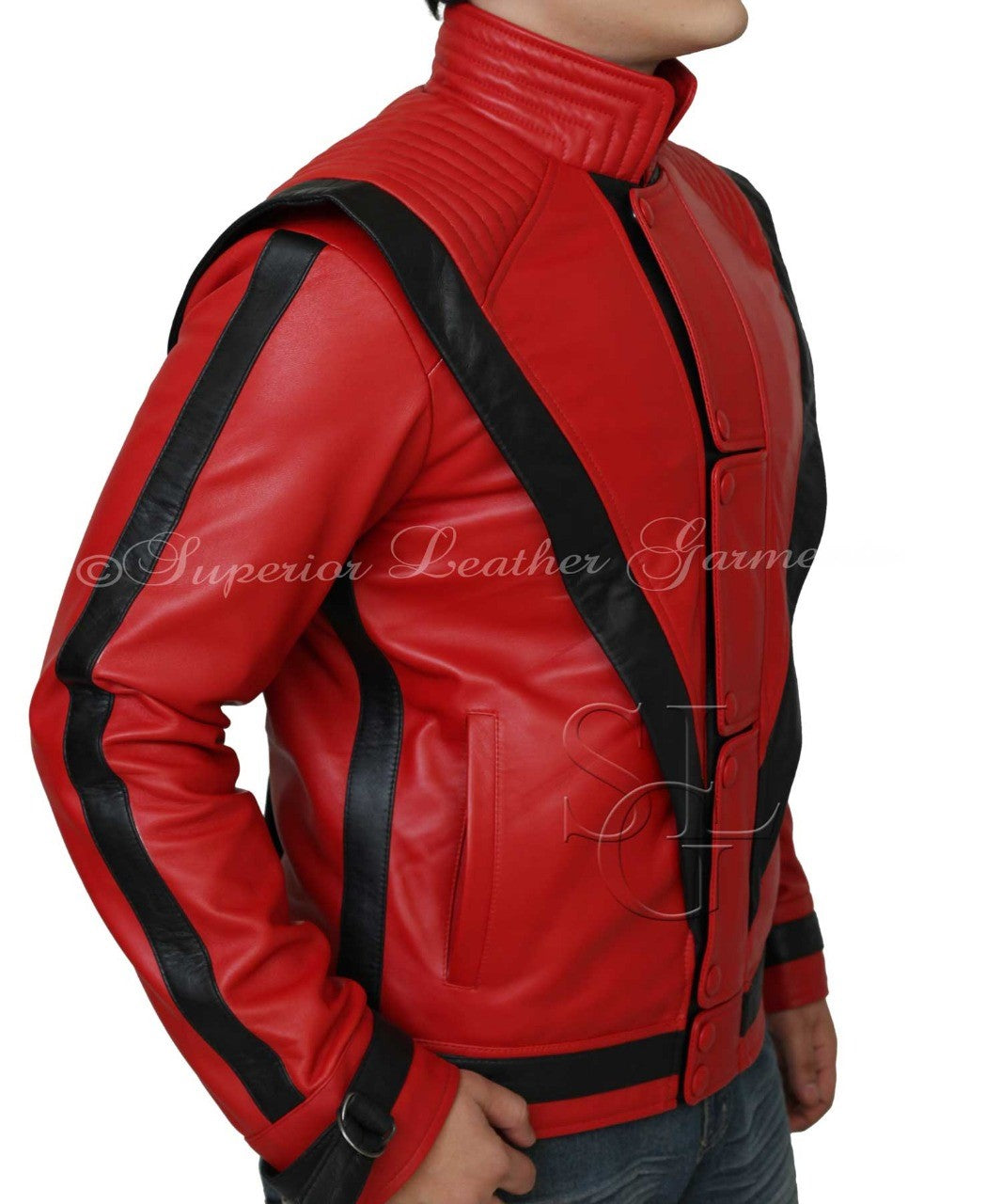 Michael Jackson Thriller Red Leather Jacket | Majestic Leather — interior lining | Majestic Leather UK