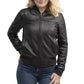 Women Genuine Leather Bomber Jacket
