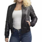 Women Genuine Leather Bomber Jacket
