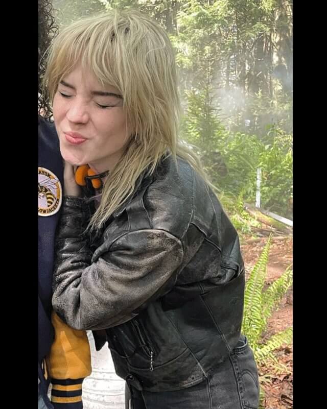 Women Biker - Natalie Yellowjackets Black Leather Jacket — product detail | Majestic Leather UK
