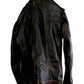 Mens Biker Motorcycle Vintage Cafe Racer Distressed Black Real Leather Jacket