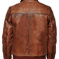 Mens Biker Motorcycle Vintage Distressed Brown Bomber Winter Leather Jacket