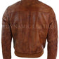 Mens Tan Brown Vintage Real Leather Bomber Pilot Jacket