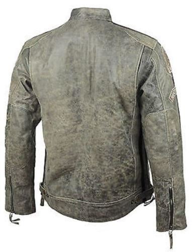 Herren Vintage Wüste Biker-Lederjacke