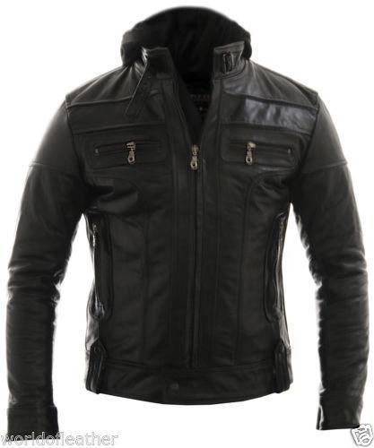 VESTE DE COURSE MOTO VESTE MOTARD EN CUIR DETACH capuche - Toutes les tailles