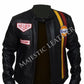 Steve Mcqueen Le Mans pilota GRANDPRIX GOLF Giacca in pelle nera