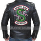 Riverdale Southside Serpenti Gang Nero da Uomo Vero Giacca di pelle da Biker