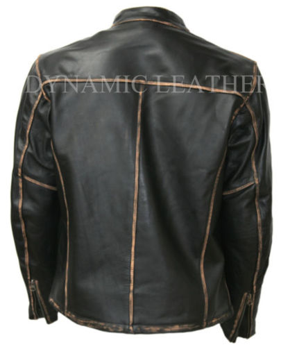 Motero Chaqueta de cuero Motera Vintage Viejo brown-bnwt