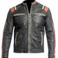Mens Biker Retro Vintage Cafe Racer Antique Motorcycle Distressed Leather Jacket