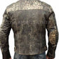 Hombre MOTO envejecido Hooligan Chaqueta De Cuero Motero Moda Informal Vintage