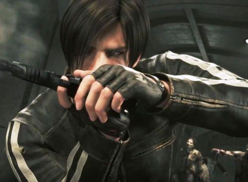 LEON KENNEDY RESIDENT EVIL VENDETTA Cuero Negro chaqueta-bnwt
