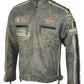 Herren Vintage Wüste Biker-Lederjacke