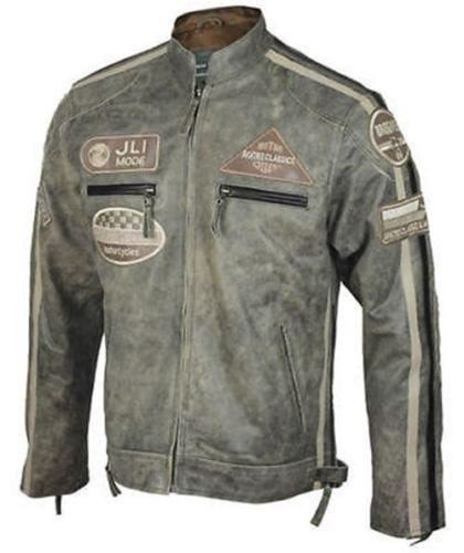 Herren Vintage Wüste Biker-Lederjacke