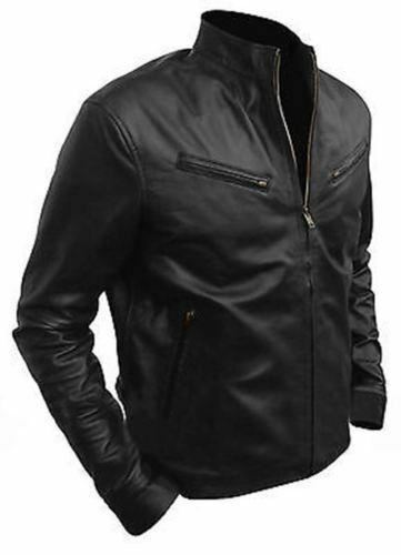 Hombre Fast And Furious 6 Vin Diesal Chaqueta de Cuero