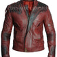 Guardians of the Galaxy Vol. 2 Star Lord Chris Pratt Maroon Leather Jacket