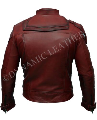 Guardians of the Galaxy Vol. 2 Star Lord Chris Pratt Maroon Leather Jacket