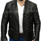 Hombre Club Negro Motero Chaqueta de piel auténtica vintage Ajustado Motos Retro