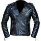 Men's Diamond Quilted Kay Michael Soft Leather Black Slim Fit Biker Jacket-BNWT