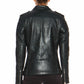 Women Leather Jacket Black Slim Fit Biker Motorcycle lambskin-All Sizes