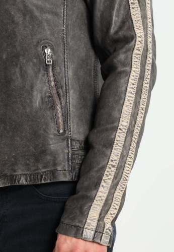 Hombre Moteros envejecido encerado Vintage Negro Chaqueta de piel auténtica