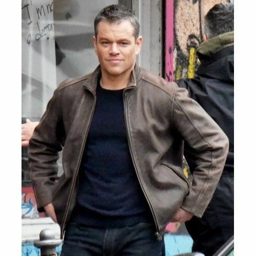 Jason Bourne Serie Matt Damon di Qualità Vacchetta Giacca in Vera Pelle