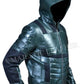 Green Arrow Season 5 Hoodie Leather Jacket With Attached Hood