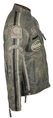 Herren Vintage Wüste Biker-Lederjacke