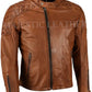Mens Biker Classic Diamond Motorcycle Antique Brown Vintage Leather Jacket