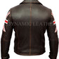 Mens Biker Vintage Distressed Brown Union Jack 2 Cafe Racer Leather Jacket