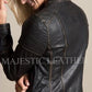 Women's Distressed Black Slim Fit Moto Biker Style Real Leather Jacket