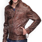 Men's Cafe Racer Biker Vintage Antique Brown Real Leather Jacket