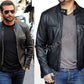 Neues Stilvolles Bradley Cooper modisch Biker Echtleder Jacke Neu mit Etikett